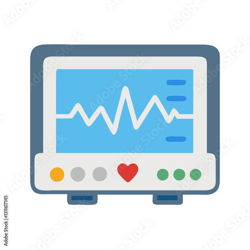 ECG monitor device with blue display and medical design
