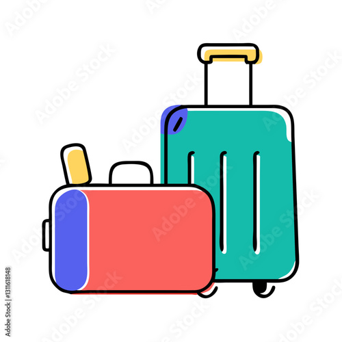 Luggage and suitcase for tourism and travel blog concept