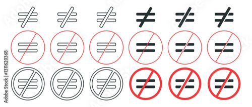 Not equal icon. Illustration vector