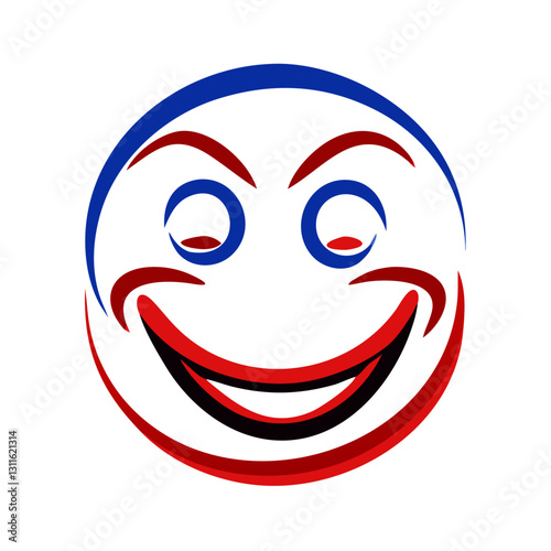 Smiley face icon expressing joy, cheerful expression concept