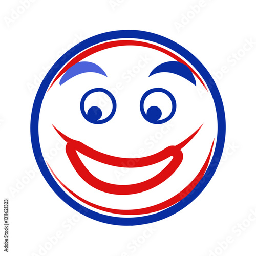 Smiley face icon expressing joy with vibrant colors, happiness concept