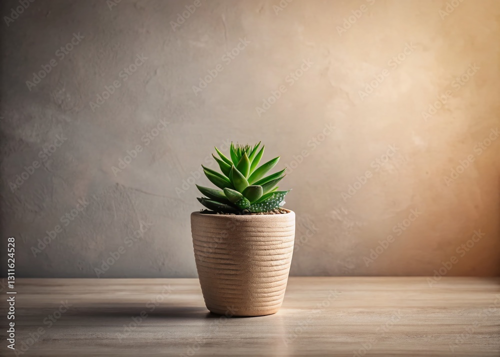 Fototapeta premium Surreal Minimalist Plant Pot with Textured Surface - Abstract Botanical Still Life