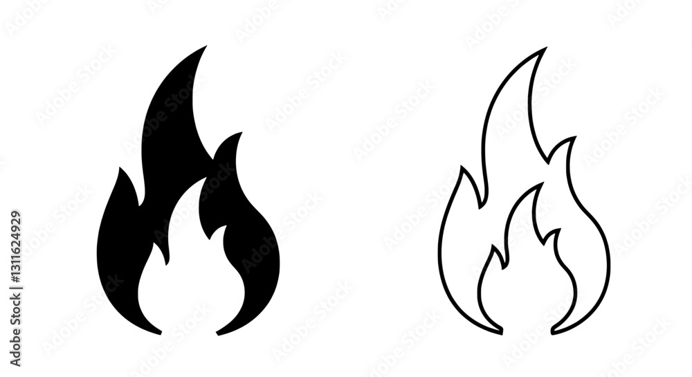 Burning Desire: A dynamic duo of flames, one a bold black silhouette, the other a delicate outline, symbolizing raw energy and transformation. A captivating visual representation of passion. Burning Desire: A dynamic duo of flames, one a bold black silhouette, the other a delicate outline, symbolizing raw energy and transformation. A captivating visual representation of passion.