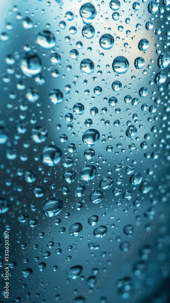 Intricate Water Droplets on Translucent Glass Surface - Perfect for Beverage Ads, Spa Promotions, and Wellness Articles Intricate Water Droplets on Translucent Glass Surface - Perfect for Beverage Ads, Spa Promotions, and Wellness Articles
