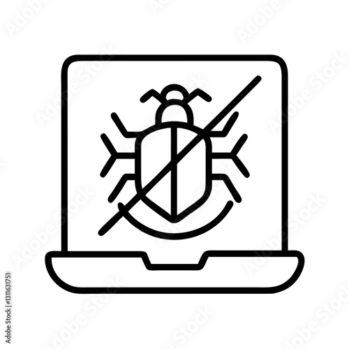 antivirus icon, antivirus line art - simple line art of antivirus, perfect for antivirus logos and icons