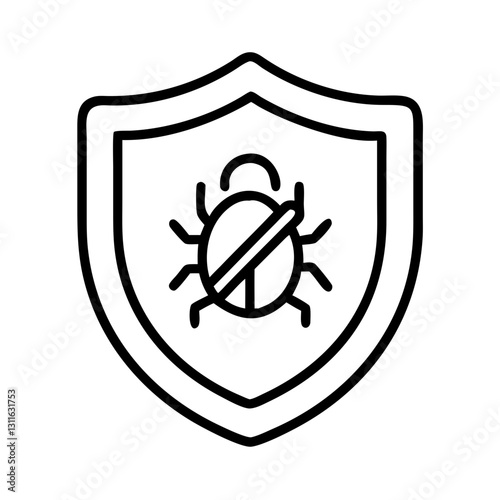 antivirus icon, antivirus line art - simple line art of antivirus, perfect for antivirus logos and icons