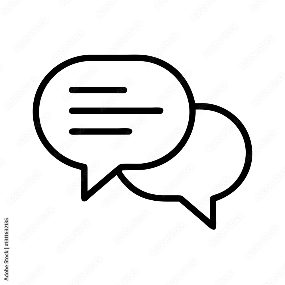 chat bubble icon, chat bubble line art - simple line art of chat bubble, perfect for chat bubble logos and icons