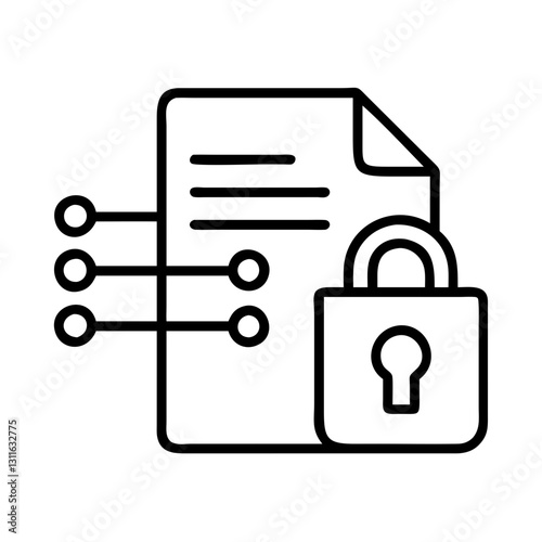 data encryption icon, data encryption line art - simple line art of data encryption, perfect for data encryption logos and icons