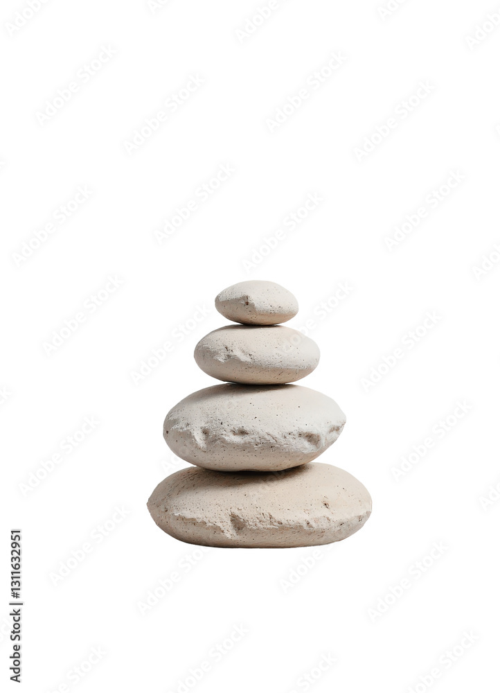 Four stacked stones in minimalist setting Four stacked stones in minimalist setting