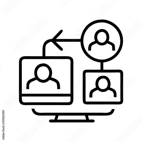 digital collaboration icon, digital collaboration line art - simple line art of digital collaboration, perfect for digital collaboration logos and icons