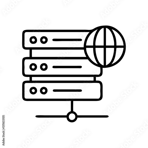dns server icon, dns server line art - simple line art of dns server, perfect for dns server logos and icons