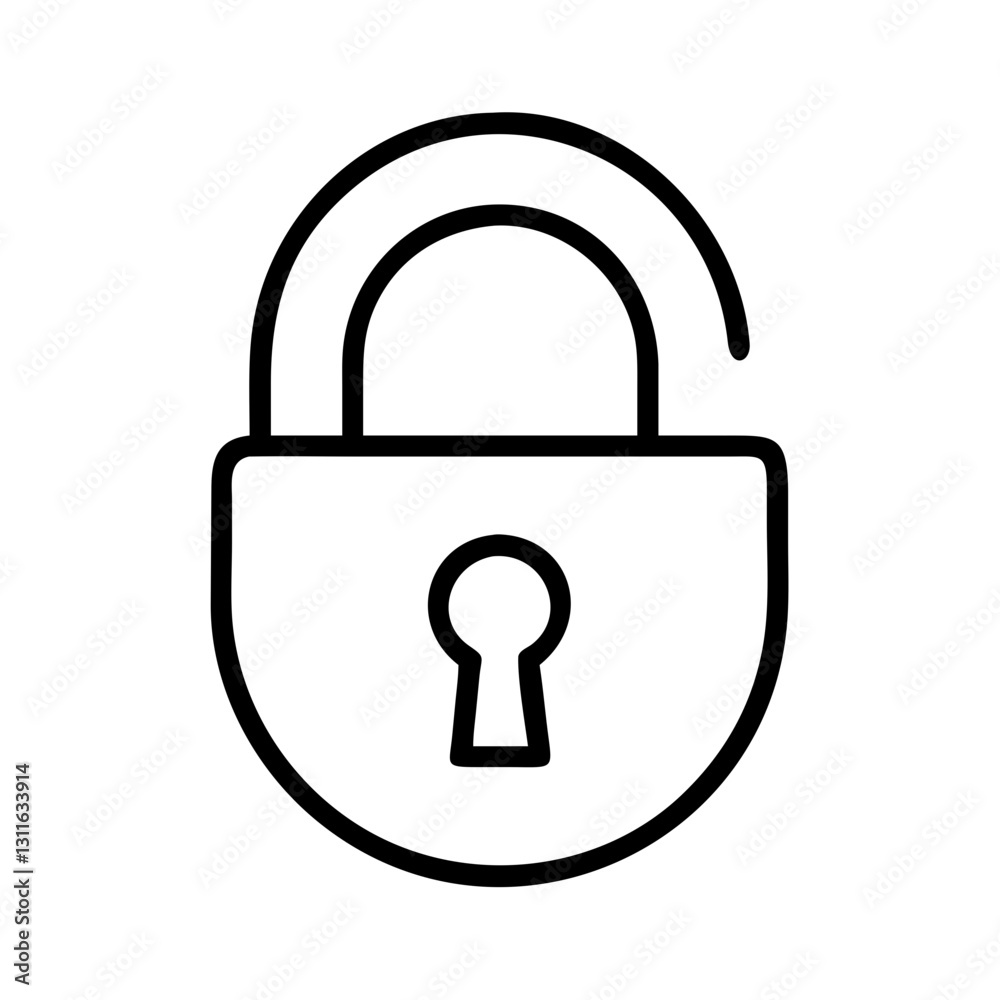 lock icon, lock line art - simple line art of lock, perfect for lock logos and icons lock icon, lock line art - simple line art of lock, perfect for lock logos and icons