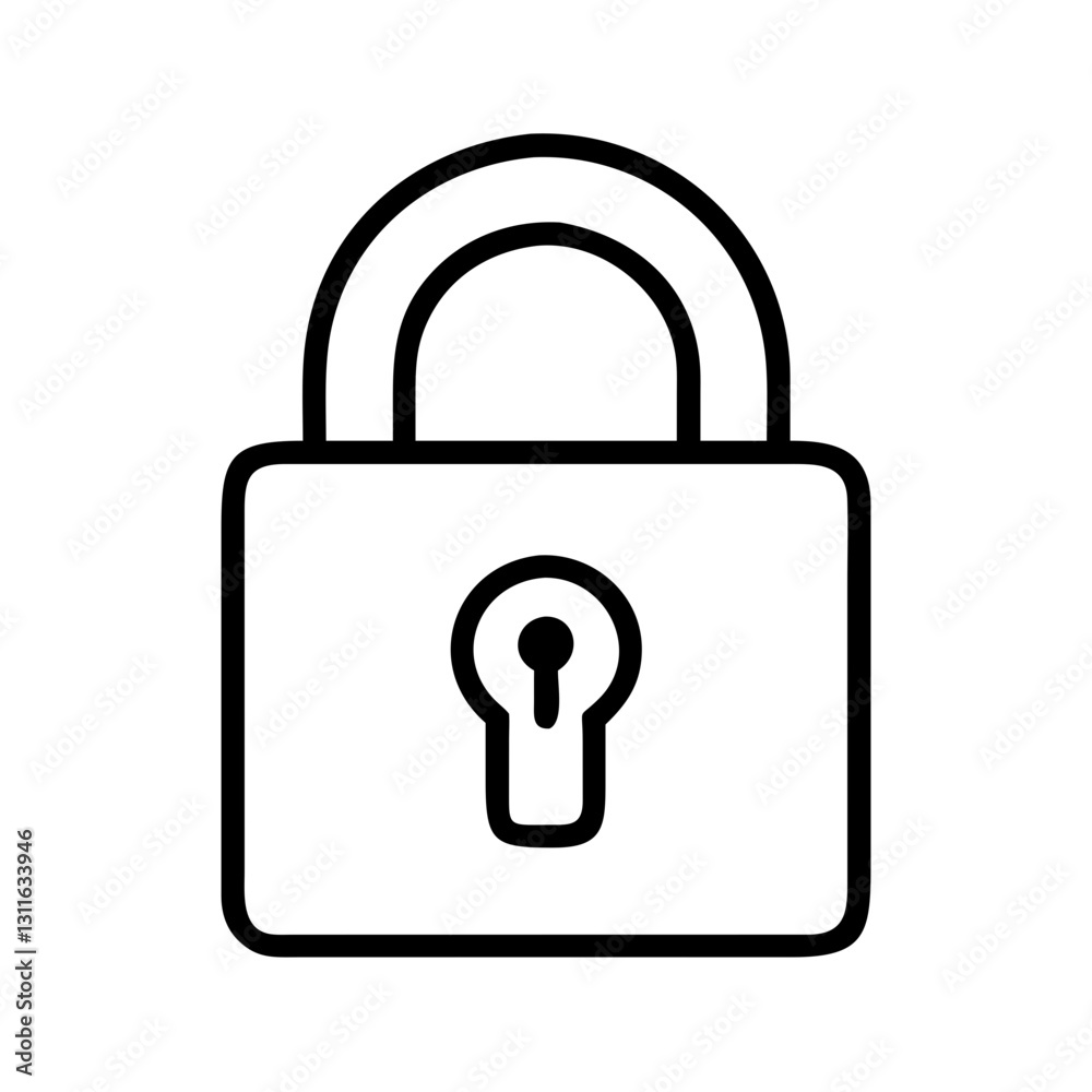 lock icon, lock line art - simple line art of lock, perfect for lock logos and icons lock icon, lock line art - simple line art of lock, perfect for lock logos and icons