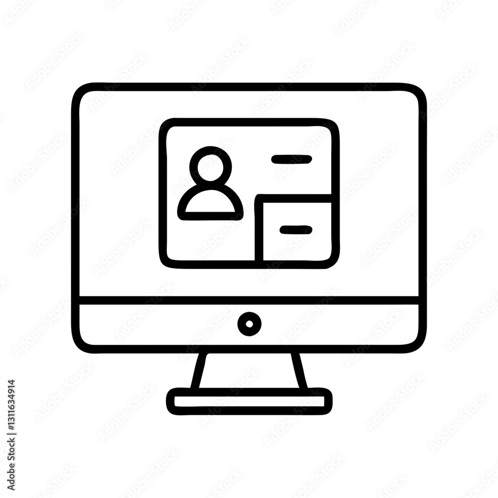 remote desktop icon, remote desktop line art - simple line art of remote desktop, perfect for remote desktop logos and icons remote desktop icon, remote desktop line art - simple line art of remote desktop, perfect for remote desktop logos and icons