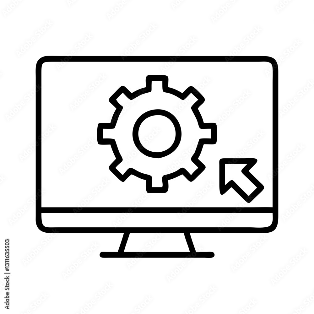 software installation icon, software installation line art - simple line art of software installation, perfect for software installation logos and icons software installation icon, software installation line art - simple line art of software installation, perfect for software installation logos and icons