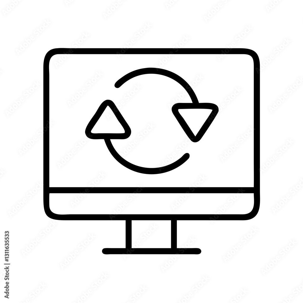 software update icon, software update line art - simple line art of software update, perfect for software update logos and icons software update icon, software update line art - simple line art of software update, perfect for software update logos and icons
