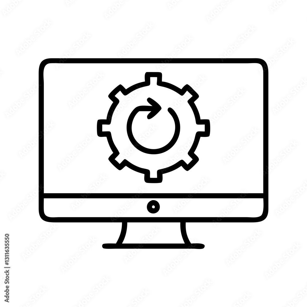 software update icon, software update line art - simple line art of software update, perfect for software update logos and icons software update icon, software update line art - simple line art of software update, perfect for software update logos and icons