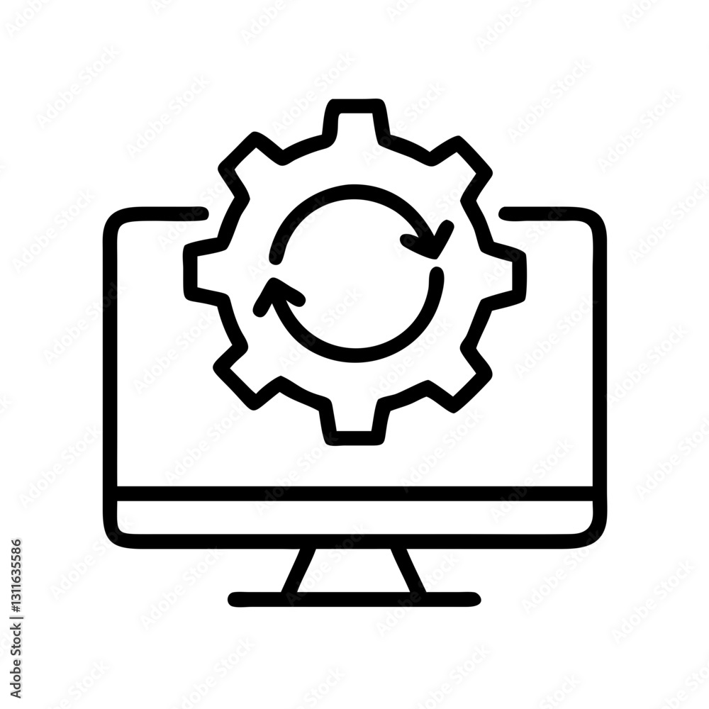 software update icon, software update line art - simple line art of software update, perfect for software update logos and icons software update icon, software update line art - simple line art of software update, perfect for software update logos and icons