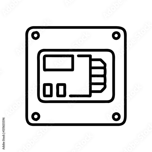 ssd icon, ssd line art - simple line art of ssd, perfect for ssd logos and icons