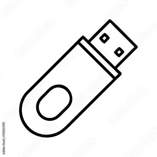 usb flash drive icon, usb flash drive line art - simple line art of usb flash drive, perfect for usb flash drive logos and icons