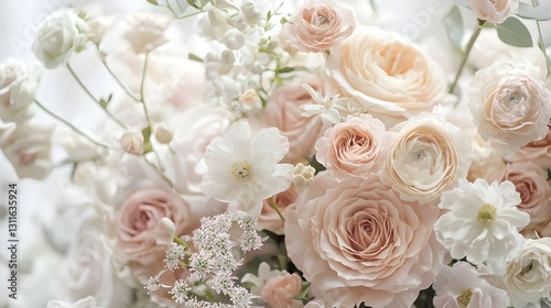 Elegant Floral Bouquet of Soft Pink and White Flowers Arrangement