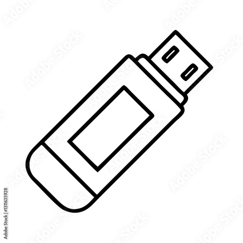 usb flash drive icon, usb flash drive line art - simple line art of usb flash drive, perfect for usb flash drive logos and icons