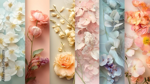 Elegant Floral Arrangement with Soft Pastel Colors and Textures