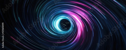 Aurora borealis northern lights idea. Colorful abstract representation of a swirling vortex in space.