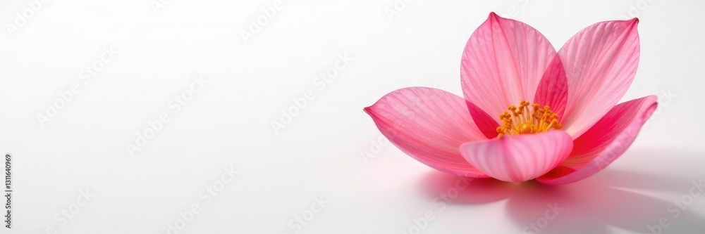 Delicate flower petals unfolding on white background, blossom, flowers Delicate flower petals unfolding on white background, blossom, flowers