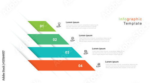 Design template infographic with 4 step or option