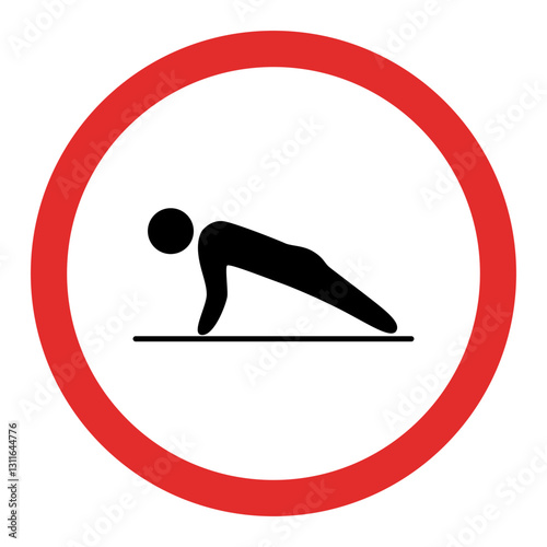 No Push-Ups Allowed Prohibited Sign Icon