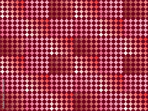 Red and White Knitted Pattern with Dots and Texture
