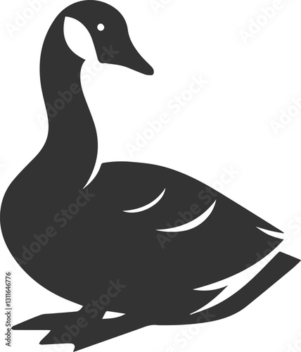 A goose sitting with its neck curled animal vector