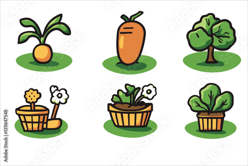 set of vegetables
