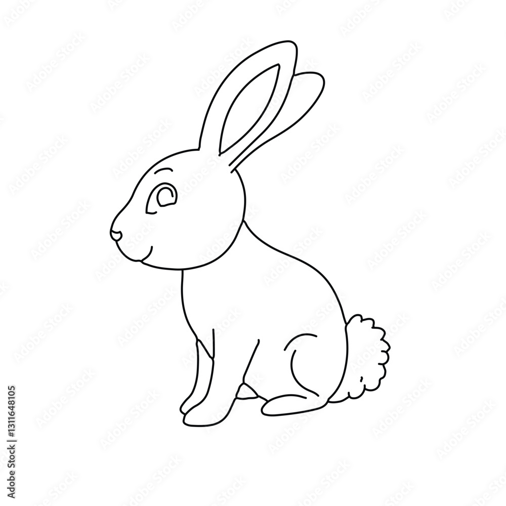 Obraz premium Rabbit icon line art color