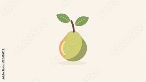 Simple pear illustration, still life fruit graphic, minimalist design, use in food-related content