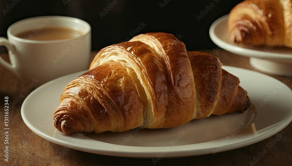 croissant on white plate croissant on white plate