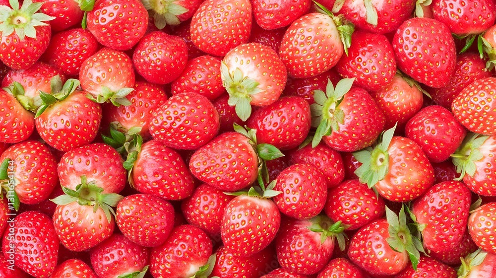 Abundant ripe strawberries, close-up filling image, ideal for food product promotion use Abundant ripe strawberries, close-up filling image, ideal for food product promotion use