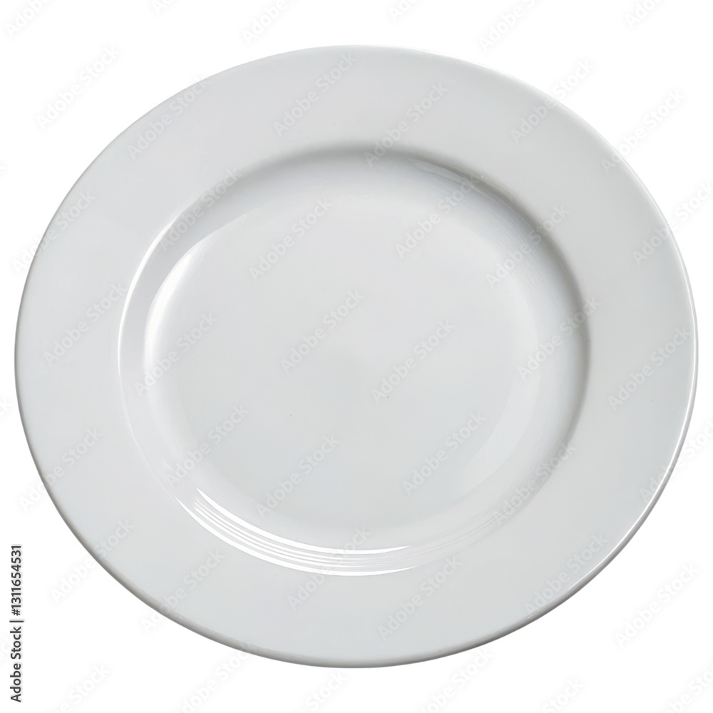 A simple, round white plate designed for serving food, featuring a smooth surface and classic rim. A simple, round white plate designed for serving food, featuring a smooth surface and classic rim.