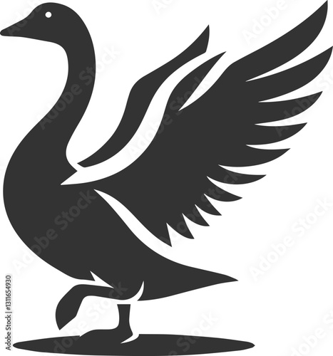 A goose with one foot raised animal vector