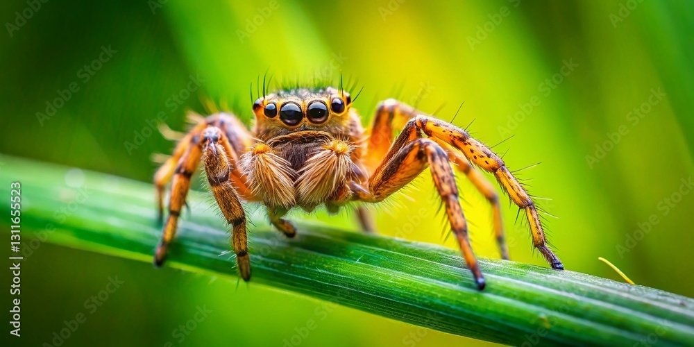 Tiny Spider on Blade of Grass - Macro Nature Photography Tiny Spider on Blade of Grass - Macro Nature Photography