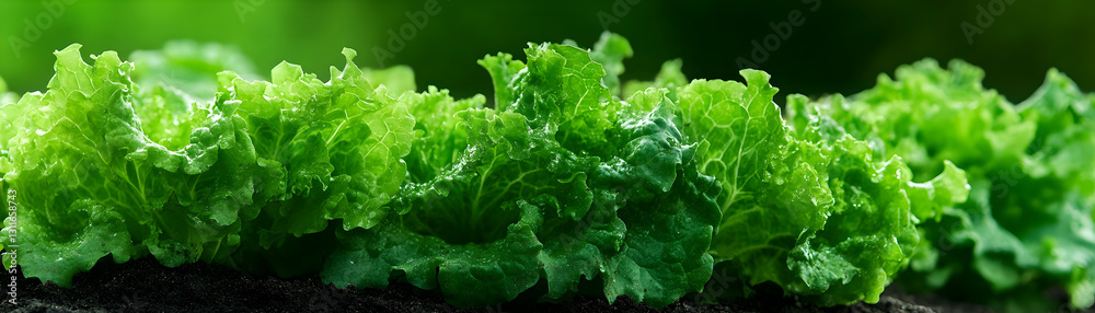 Fresh Green Lettuce Leaves in Vibrant Natural Setting Fresh Green Lettuce Leaves in Vibrant Natural Setting