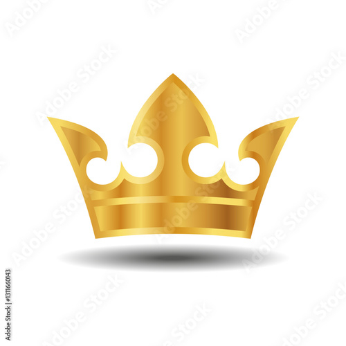 Golden crown on a white background