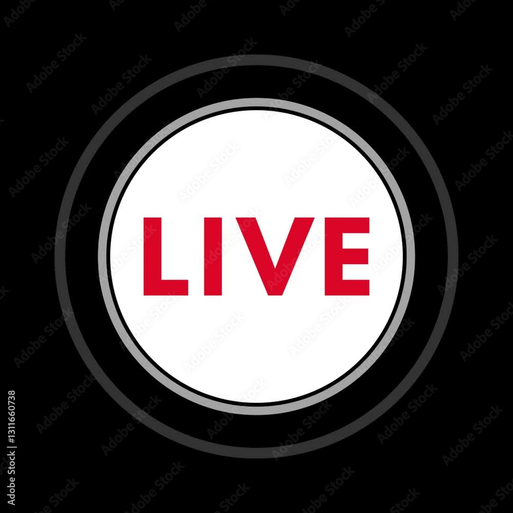 Live Animated Icon for Streaming Broadcasting Video Live Animated Icon for Streaming Broadcasting Video