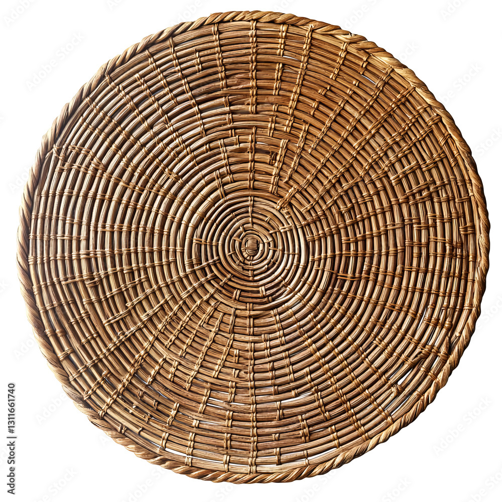 Fototapeta premium Woven Circle Texture For Backgrounds. Detailed Wicker Pattern.