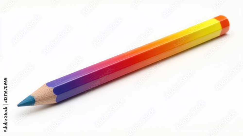A blank page with a colorful rainbow pencil on top, ready to create positive ideas and thoughts. A blank page with a colorful rainbow pencil on top, ready to create positive ideas and thoughts.