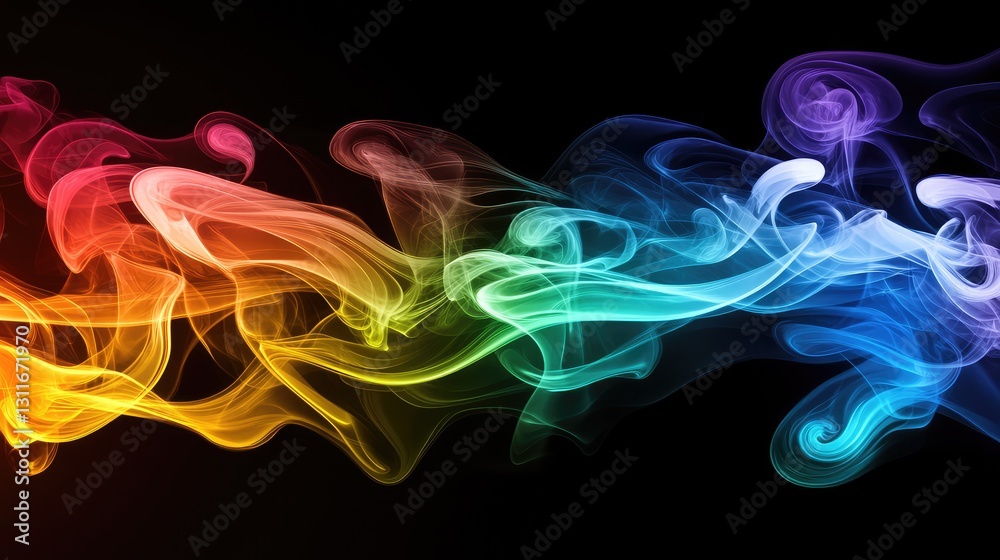 Fototapeta premium A burst of colorful smoke floating in the air, creating a space for imaginative concepts to evolve.