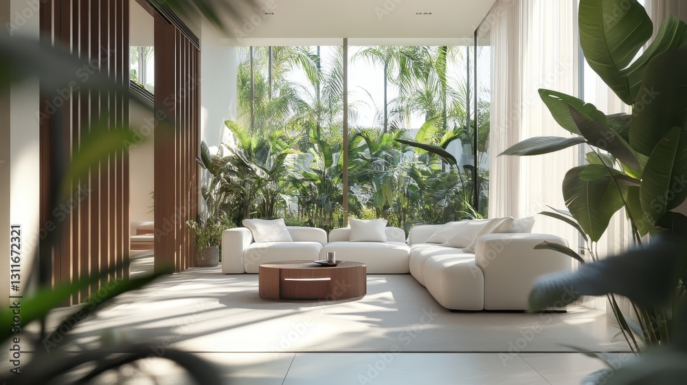 Fototapeta premium Elegant Urban Living: A Luxurious Space in the Heart of the City