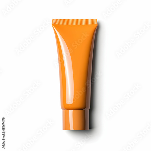 Wallpaper Mural Vibrant Orange Tube of Cream or Lotion on a White Background Torontodigital.ca