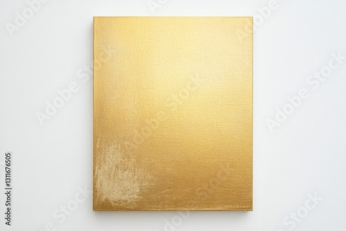 Vertical golden picture canvas ready for customization with minimalist background and central white space photo